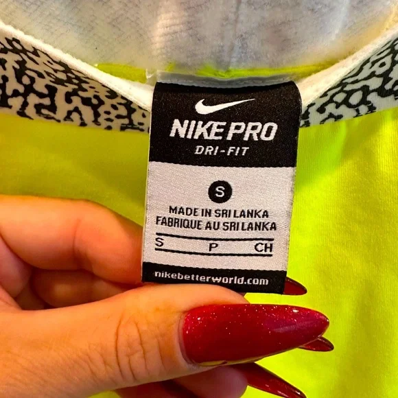 Nike Pro Dri-FIT Hyperwarm Compression Leggings Neon Yellow Just Do It NWOT - Picture 5 of 7